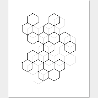 Hexagon Pattern Mathematics Science Graphic Design Posters and Art